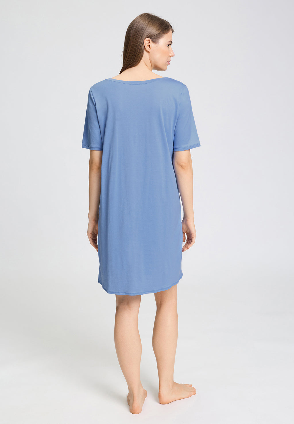 Cotton Deluxe Round Neck Cotton Nightgown | Bluebird 77953-2599