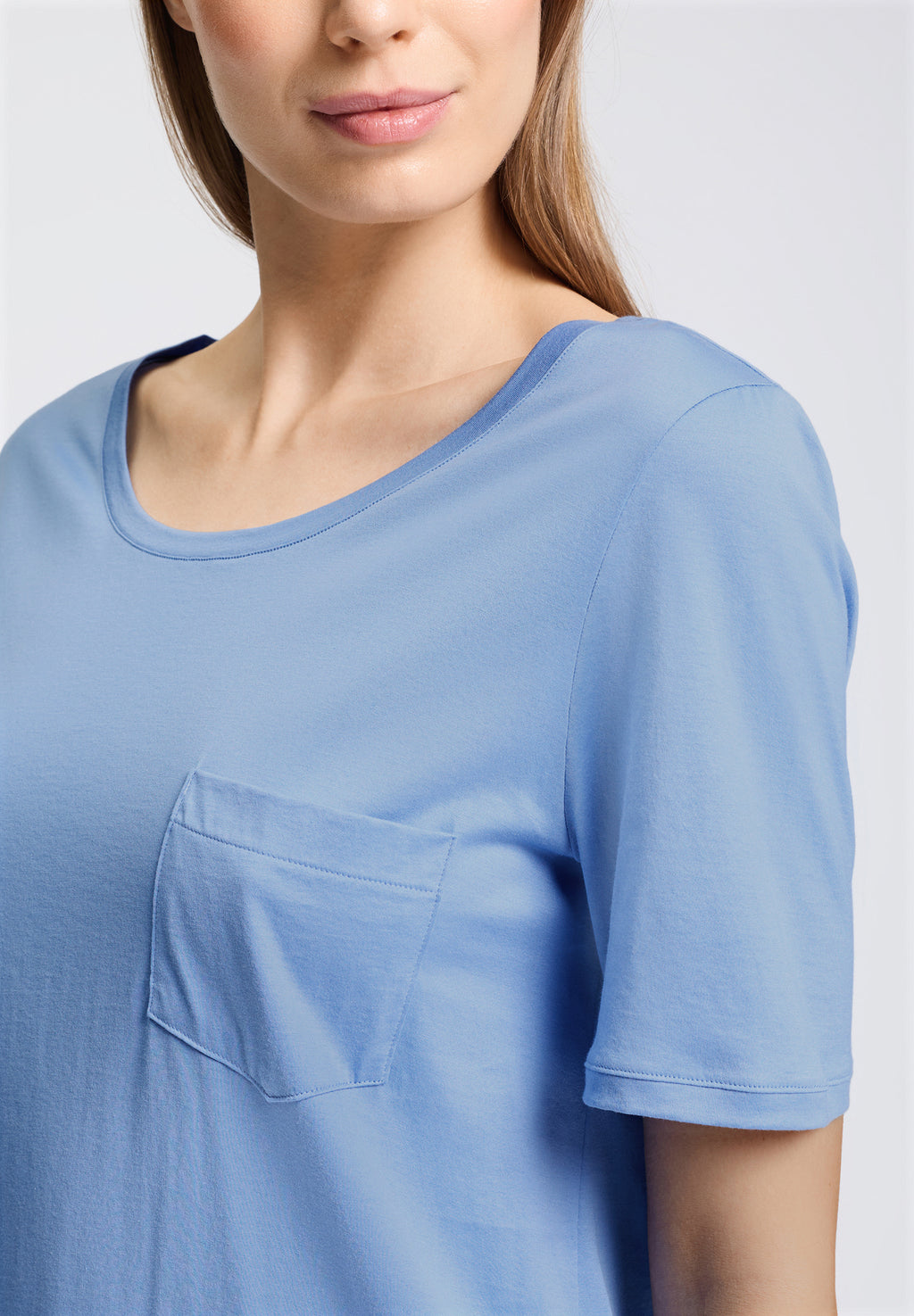 Cotton Deluxe Round Neck Cotton Nightgown | Bluebird 77953-2599