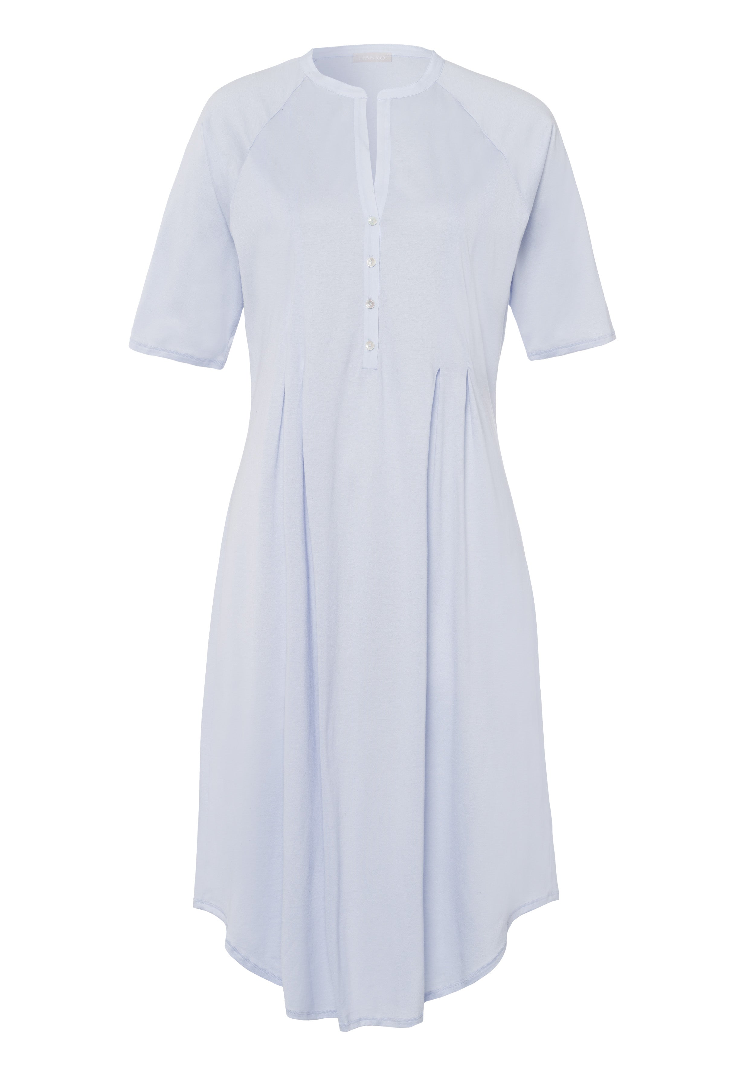 77954 Cotton Deluxe Short Sleeve Button Front Gown - 511 Blue Glow