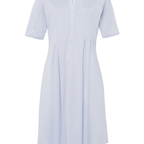 77954 Cotton Deluxe Short Sleeve Button Front Gown - 511 Blue Glow