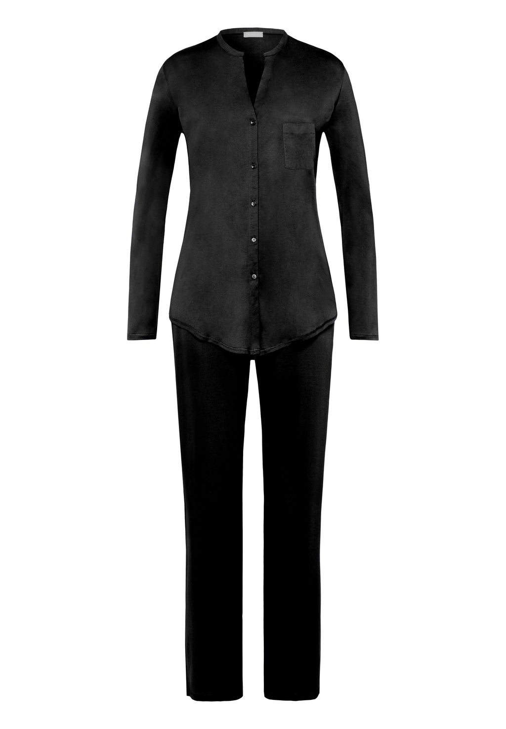 Cotton Deluxe Button Front Pajama Set | Black 77956-019