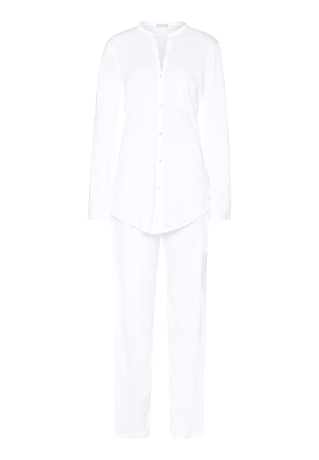 77956 Cotton Deluxe L/Slv Btt Front Pajama - 101 White