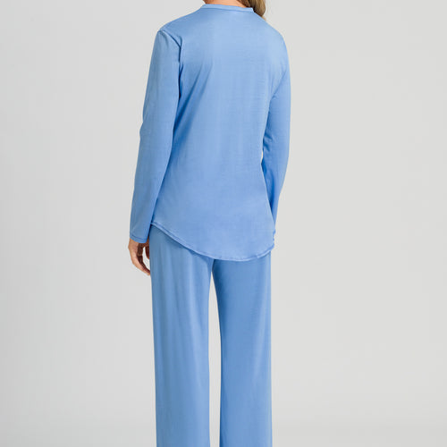 77956 Cotton Deluxe L/Slv Btt Front Pajama - 2596 Azurine