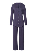 Cotton Deluxe Button Front Pajama Set | Blue Stone 77956-2610