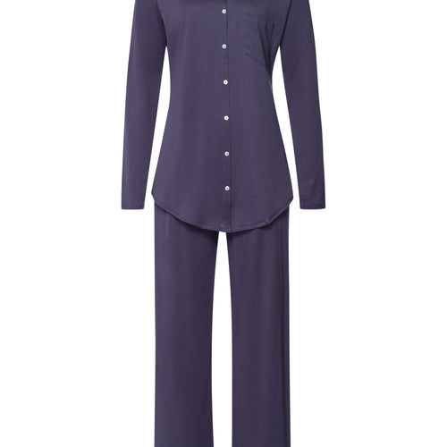 Cotton Deluxe Button Front Pajama Set | Blue Stone 77956-2610