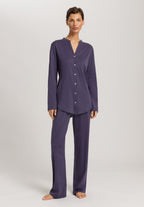 Cotton Deluxe Button Front Pajama Set | Blue Stone 77956-2610