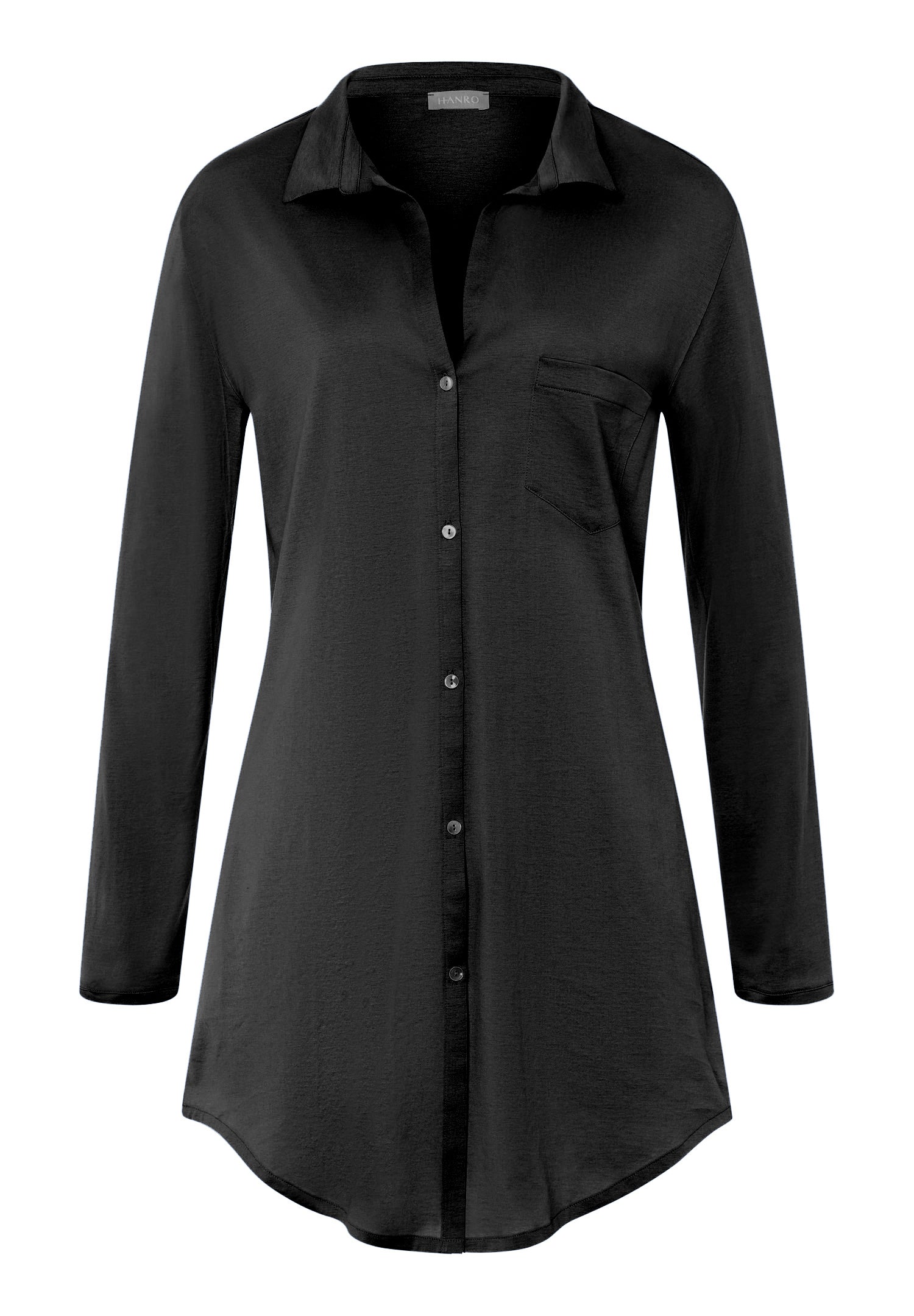 Cotton Deluxe Button Front Cotton Sleep Shirt | Black 77958-019