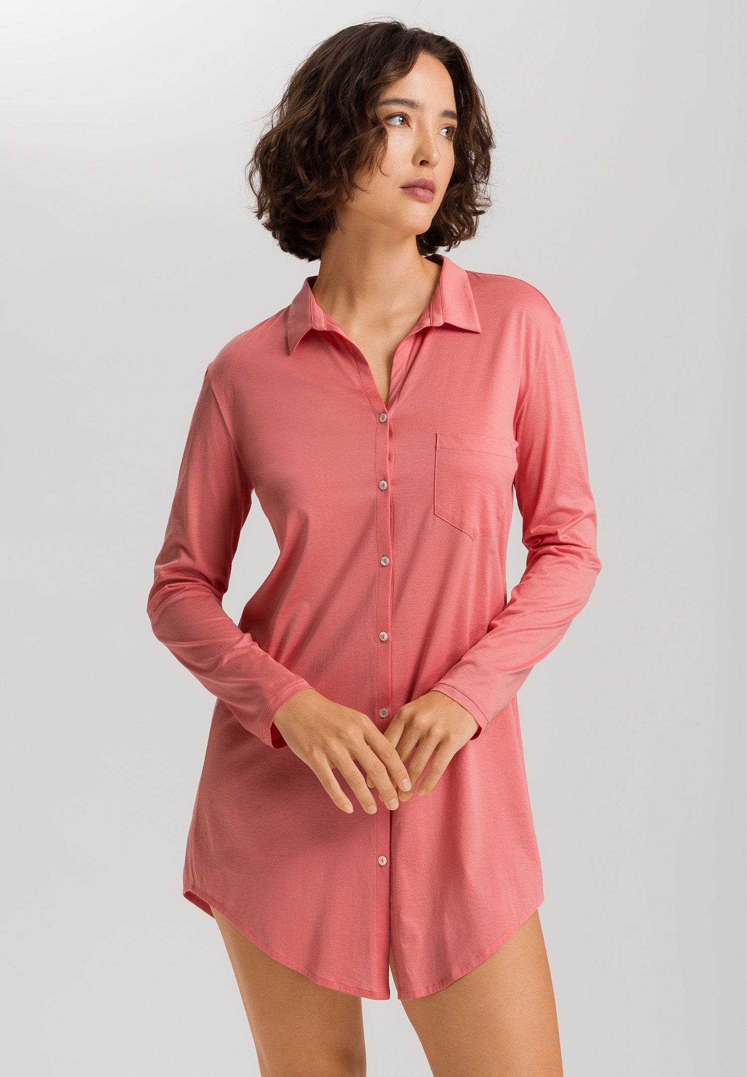 Cotton Deluxe Button Front Cotton Sleep Shirt | Lantana 77958-2347