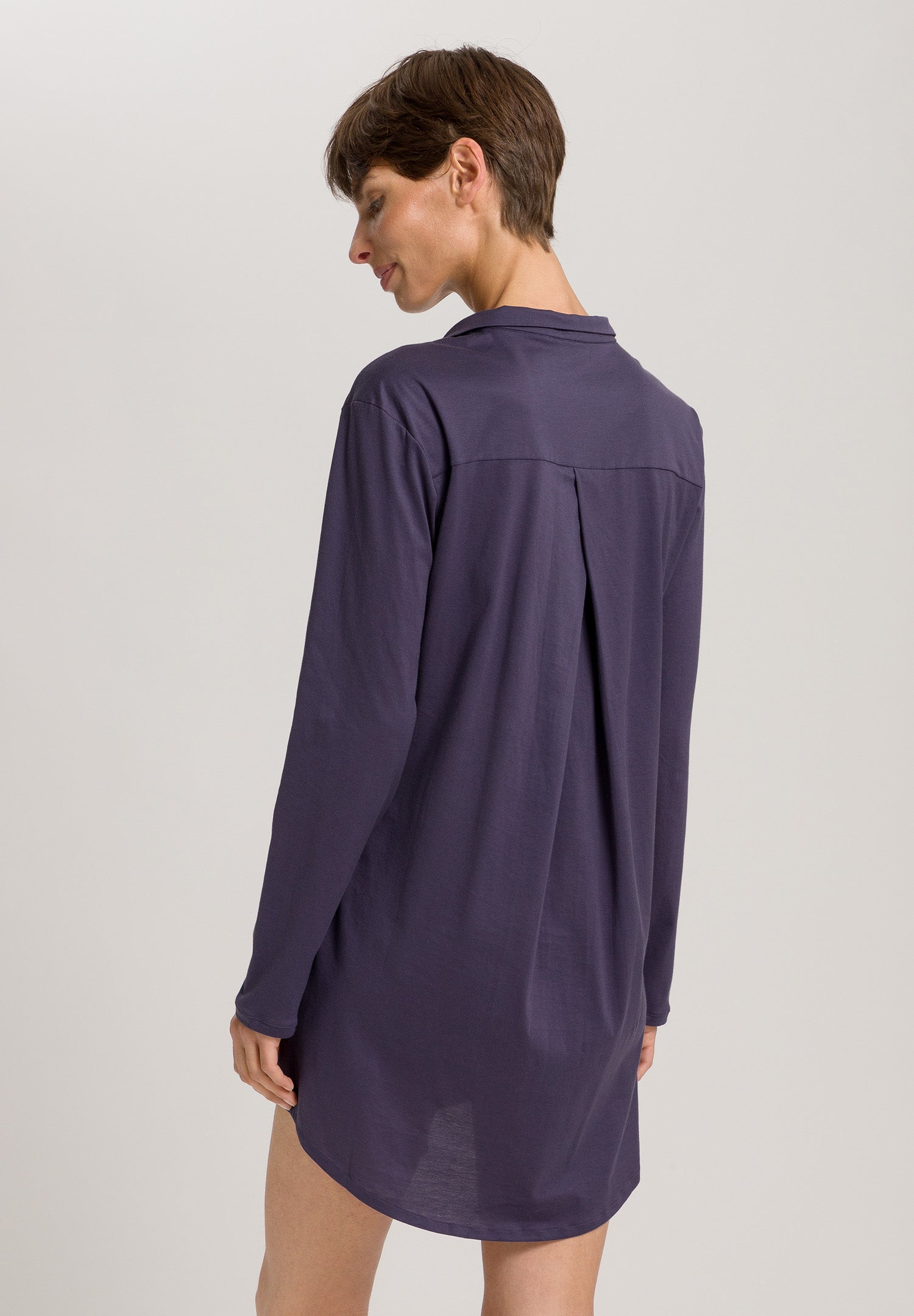 Cotton Deluxe Button Front Cotton Sleep Shirt | Blue Stone 77958-2610