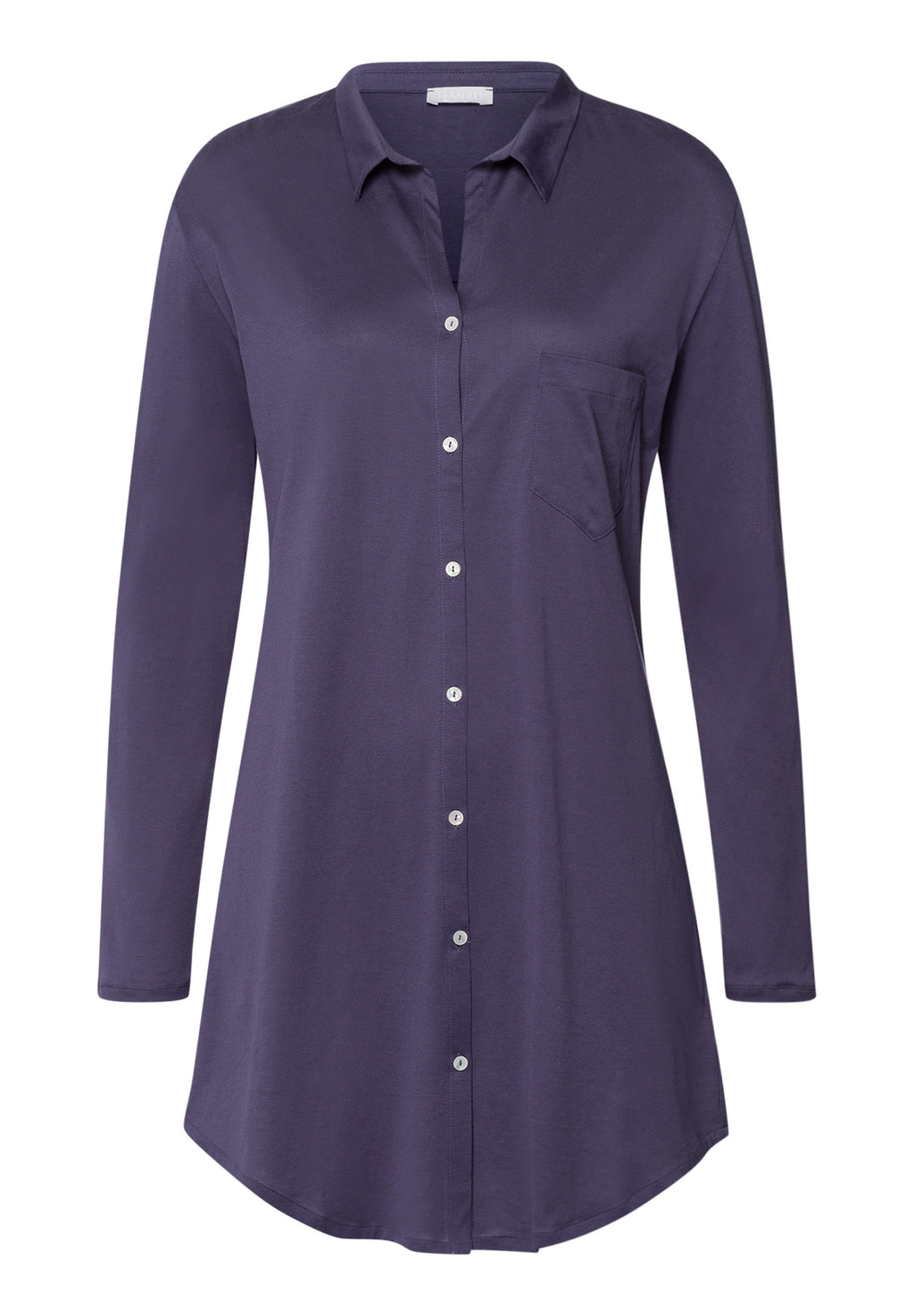 Cotton Deluxe Button Front Cotton Sleep Shirt | Blue Stone 77958-2610