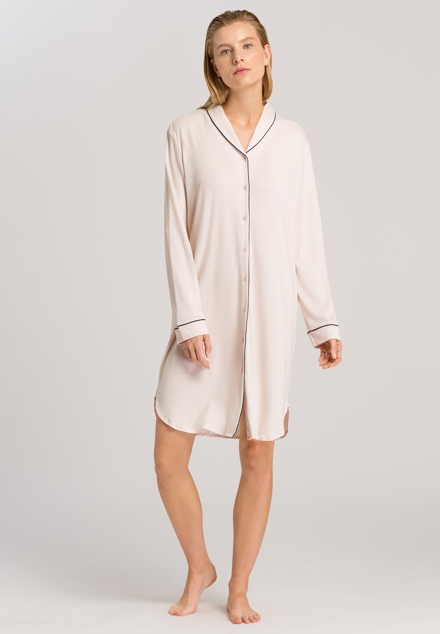 77964 Natural Comfort L/Slv Nightdress - 1809 Almond