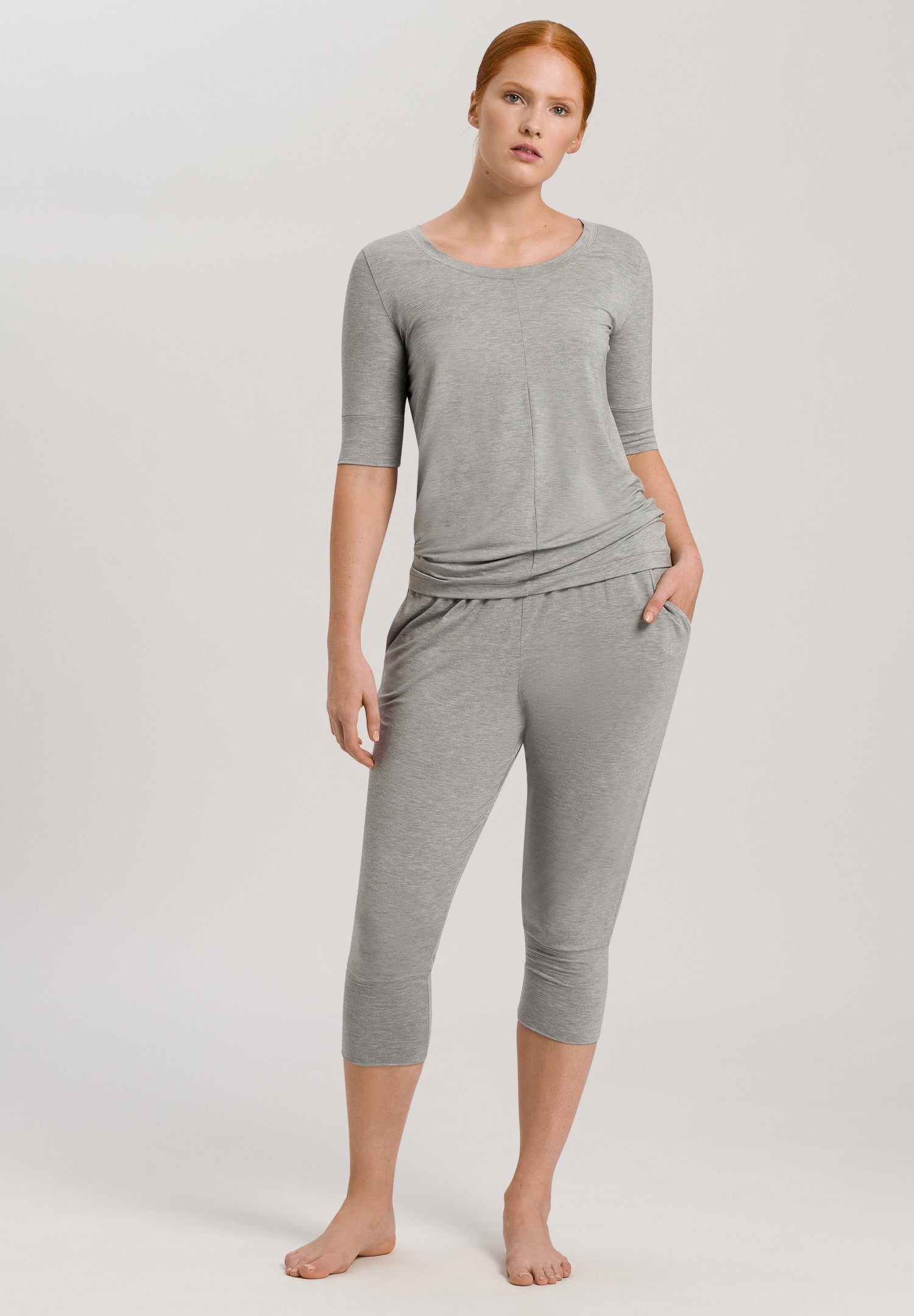 77994 Yoga 3/4 Sleeve Top - 1148 Grit Melange