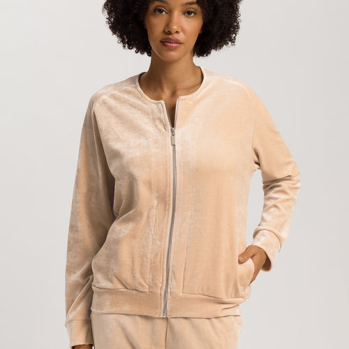 Favourites Zip-Up Velvet Jacket | Coffee Quartz 78145-2216