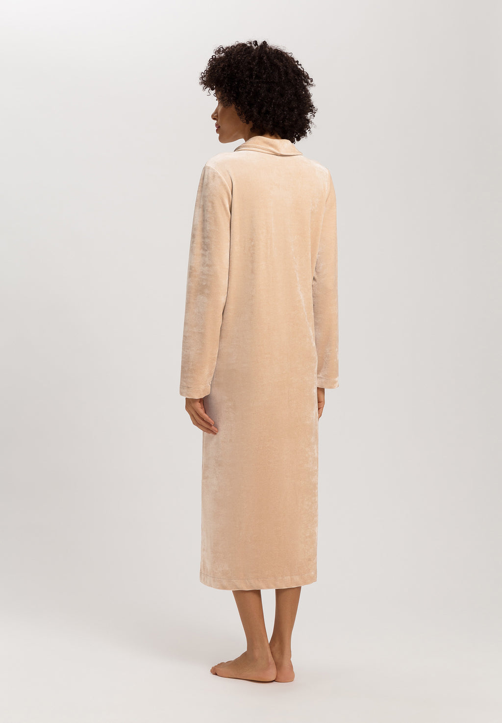 Favourites Shawl Collar Button Up Velvet Robe | Coffee Quartz 78169-2216