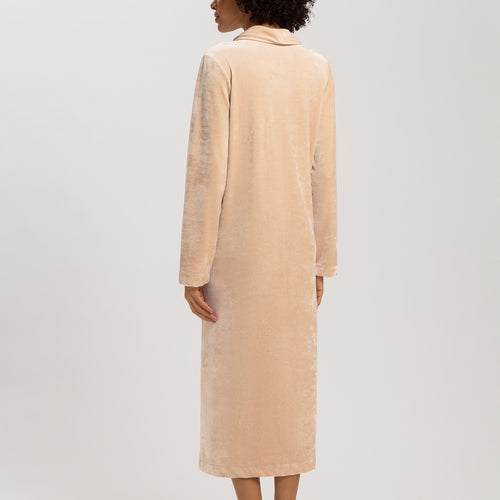 Favourites Shawl Collar Button Up Velvet Robe | Coffee Quartz 78169-2216