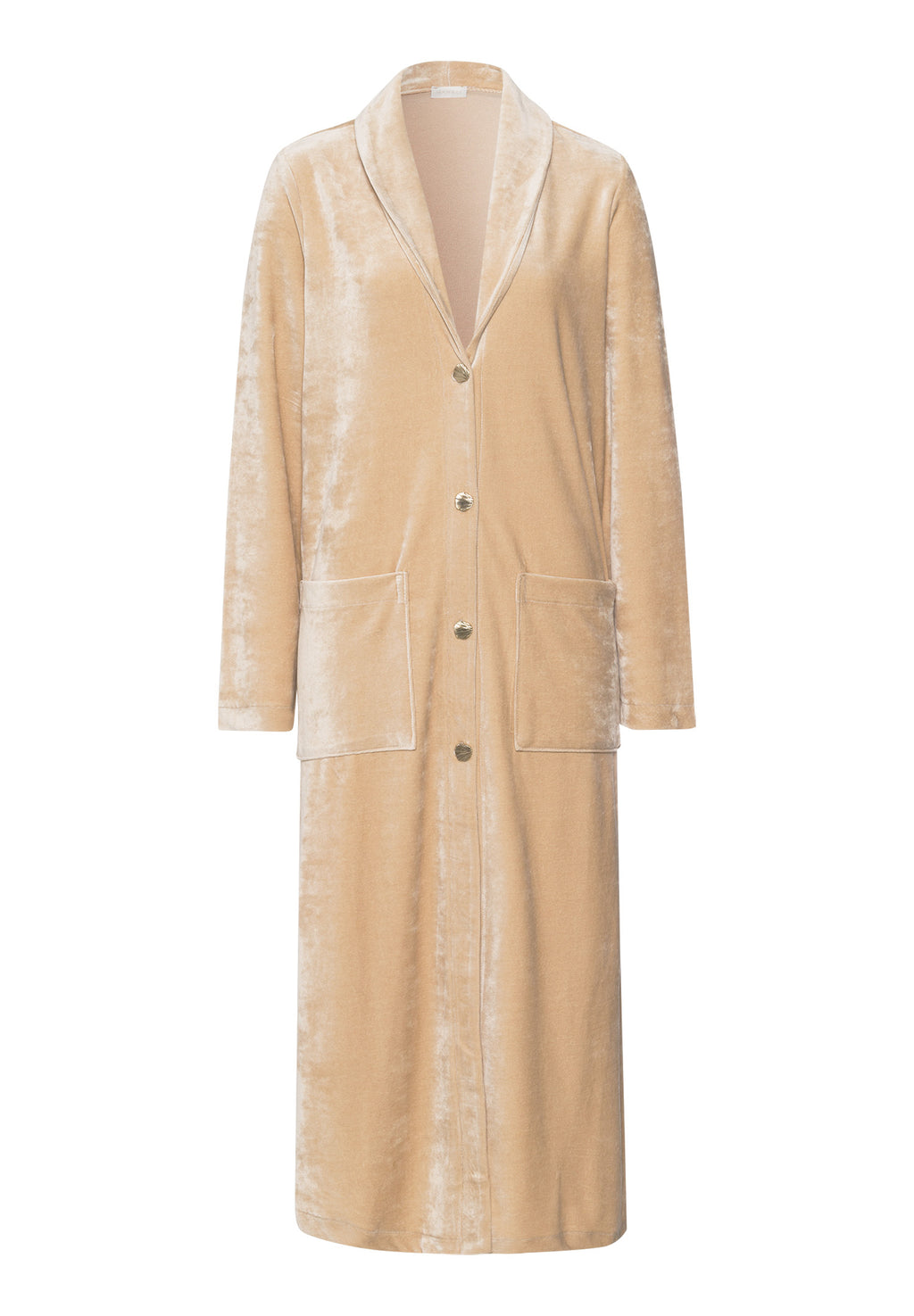 Favourites Shawl Collar Button Up Velvet Robe | Coffee Quartz 78169-2216
