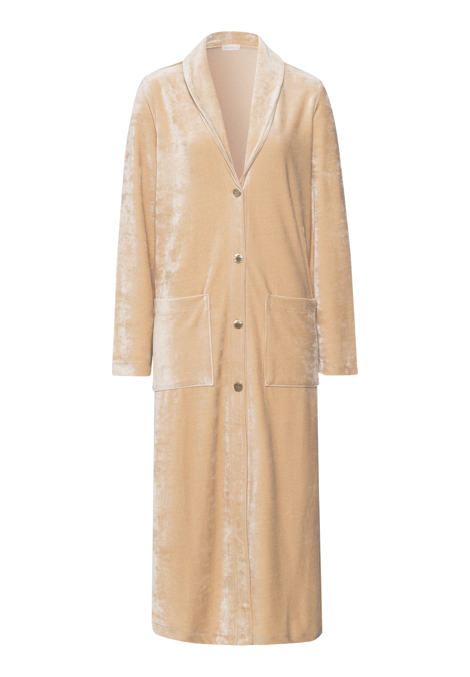 Favourites Shawl Collar Button Up Velvet Robe | Coffee Quartz 78169-2216