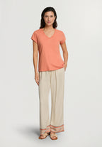 Natural Shirt S/Slv Shirt V-Neck | Light Carnelian 78256-2288