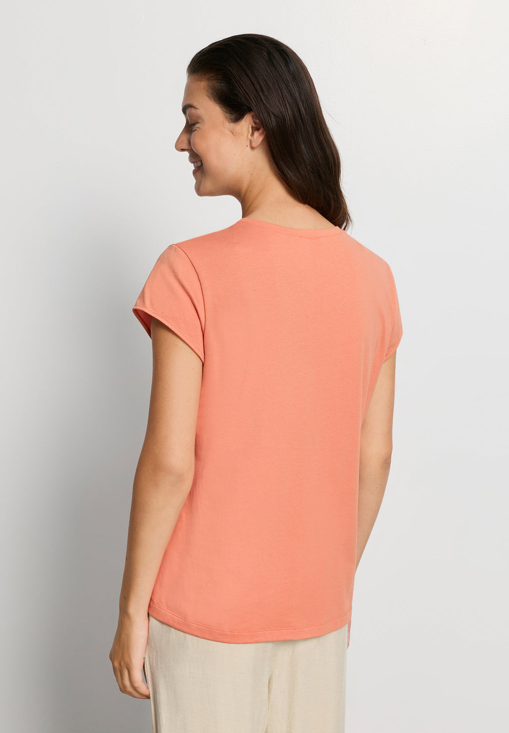 Natural Shirt S/Slv Shirt V-Neck | Light Carnelian 78256-2288