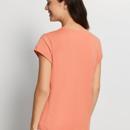 Natural Shirt S/Slv Shirt V-Neck | Light Carnelian 78256-2288