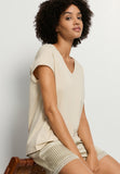 Natural Shirt S/Slv Shirt V-Neck | Oyster Gray 78256-2671