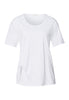 Natural Shirt Cotton Scoop Neck Top With Knot Detail | White 78402-101