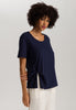 Natural Shirt Cotton Scoop Neck Top With Knot Detail | Deep Navy 78402-1610