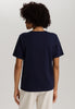 Natural Shirt Cotton Scoop Neck Top With Knot Detail | Deep Navy 78402-1610