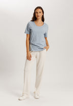 Natural Shirt Cotton Scoop Neck Top With Knot Detail | Sea Breeze 78402-2622