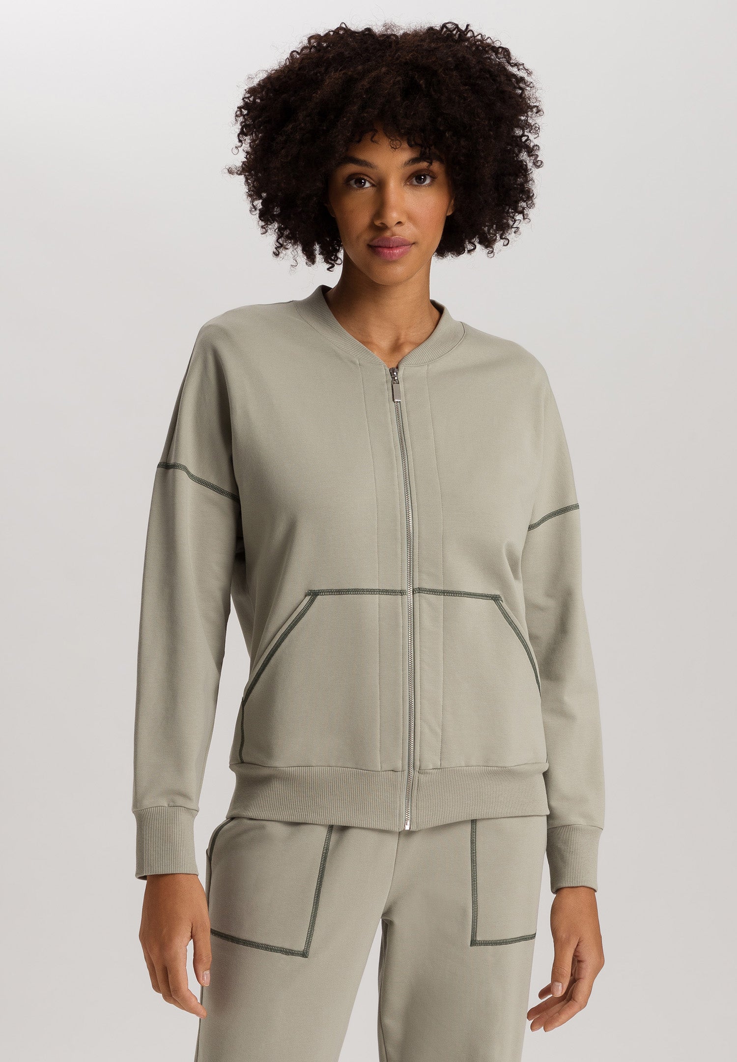 Natural Living Organic Cotton Zip-Up Jacket | Crystal Green 78431-2732