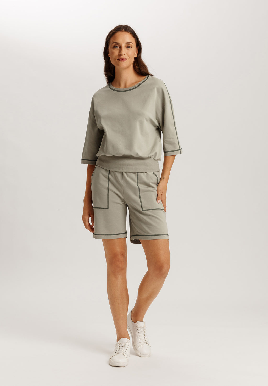 Natural Living Organic Cotton Drawsting Shorts | Crystal Green 78464-2732