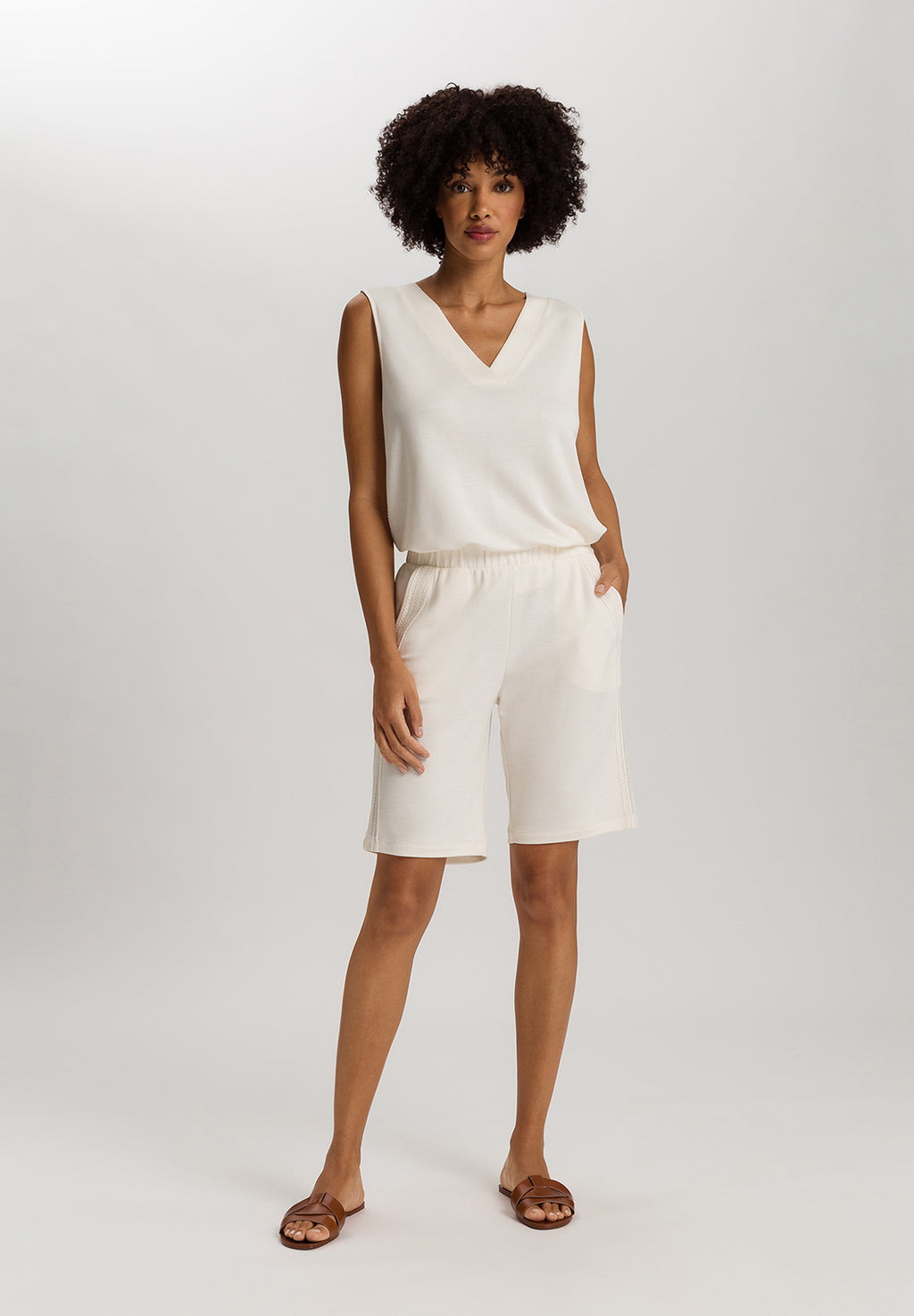 Pure Comfort Tencel™ V-Neck Tank Top | Misty White 78477-2123