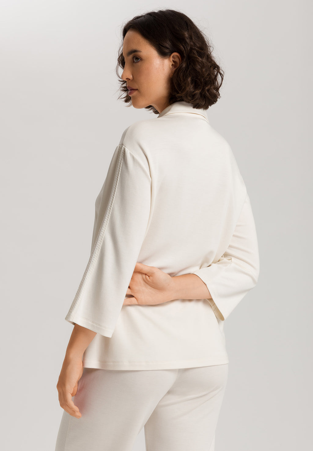 Pure Comfort Tencel™ Button Front Jacket | Misty White 78479-2123