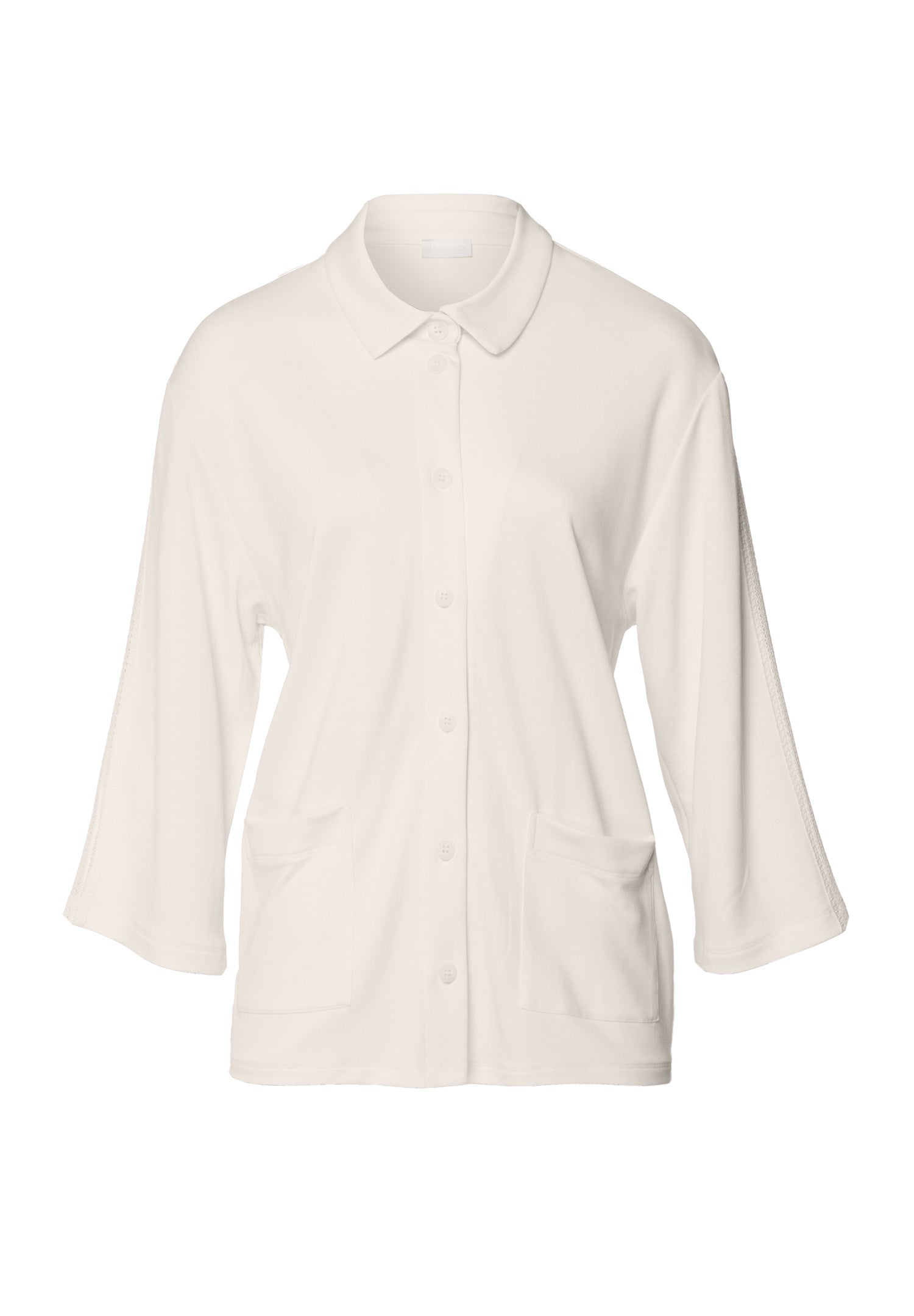 Pure Comfort Tencel™ Button Front Jacket | Misty White 78479-2123