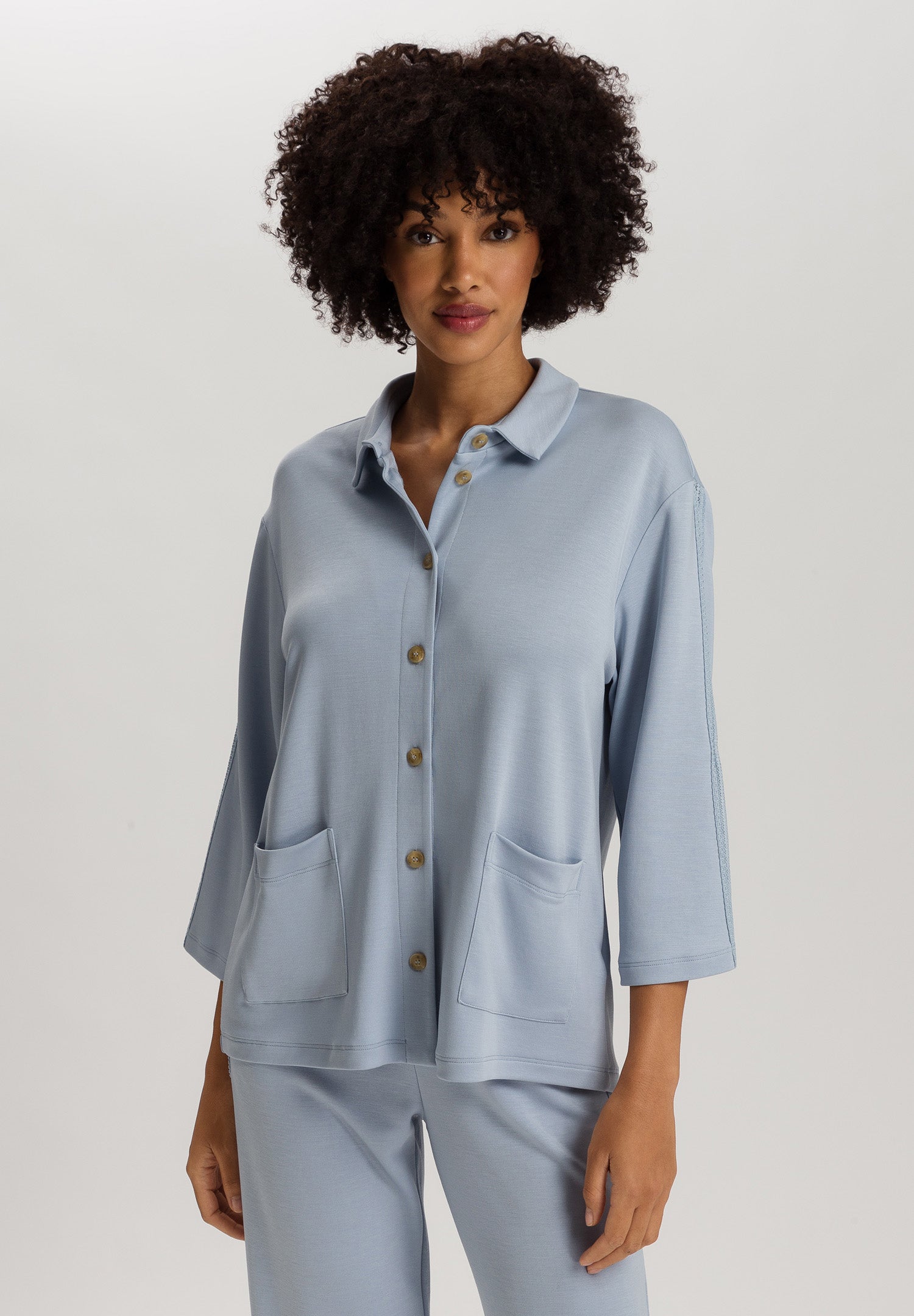 Pure Comfort Tencel™ Button Front Jacket | Sea Breeze 78479-2622