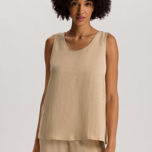 Urban Casuals Relaxed Linen Blend Tank Top | Iced Cappuccino 78524-2846