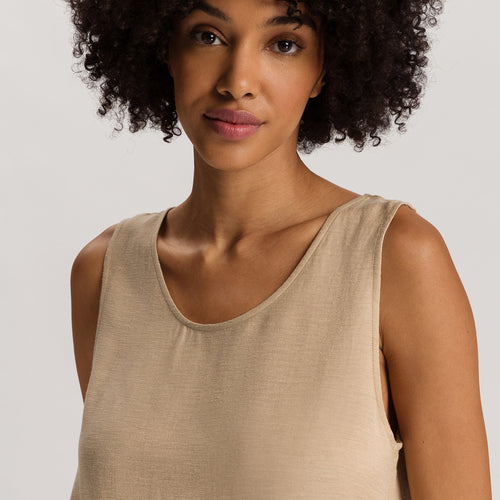 Urban Casuals Relaxed Linen Blend Tank Top | Iced Cappuccino 78524-2846