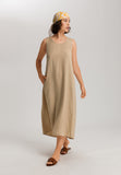 Urban Casuals Linen Blend Dress | Iced Cappuccino 78527-2846