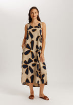 Urban Casuals Linen Blend Dress | Desert Flower 78527-3007