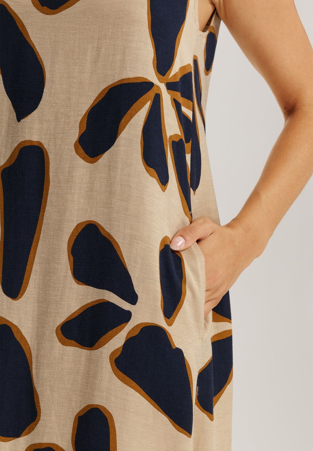 Urban Casuals Linen Blend Dress | Desert Flower 78527-3007