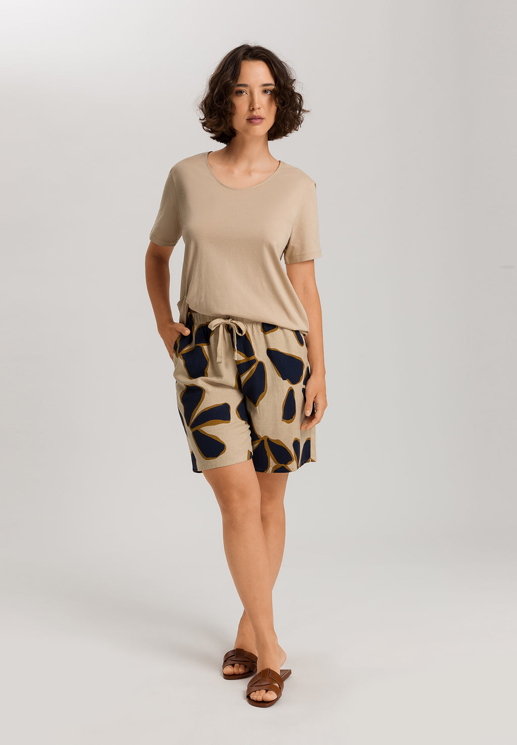 Urban Casuals Linen Blend Drawstring Shorts | Desert Flower 78535-3007