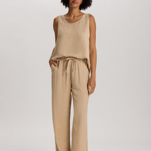 Urban Casuals Linen Blend Drawstring Pants | Iced Cappuccino 78537-2846