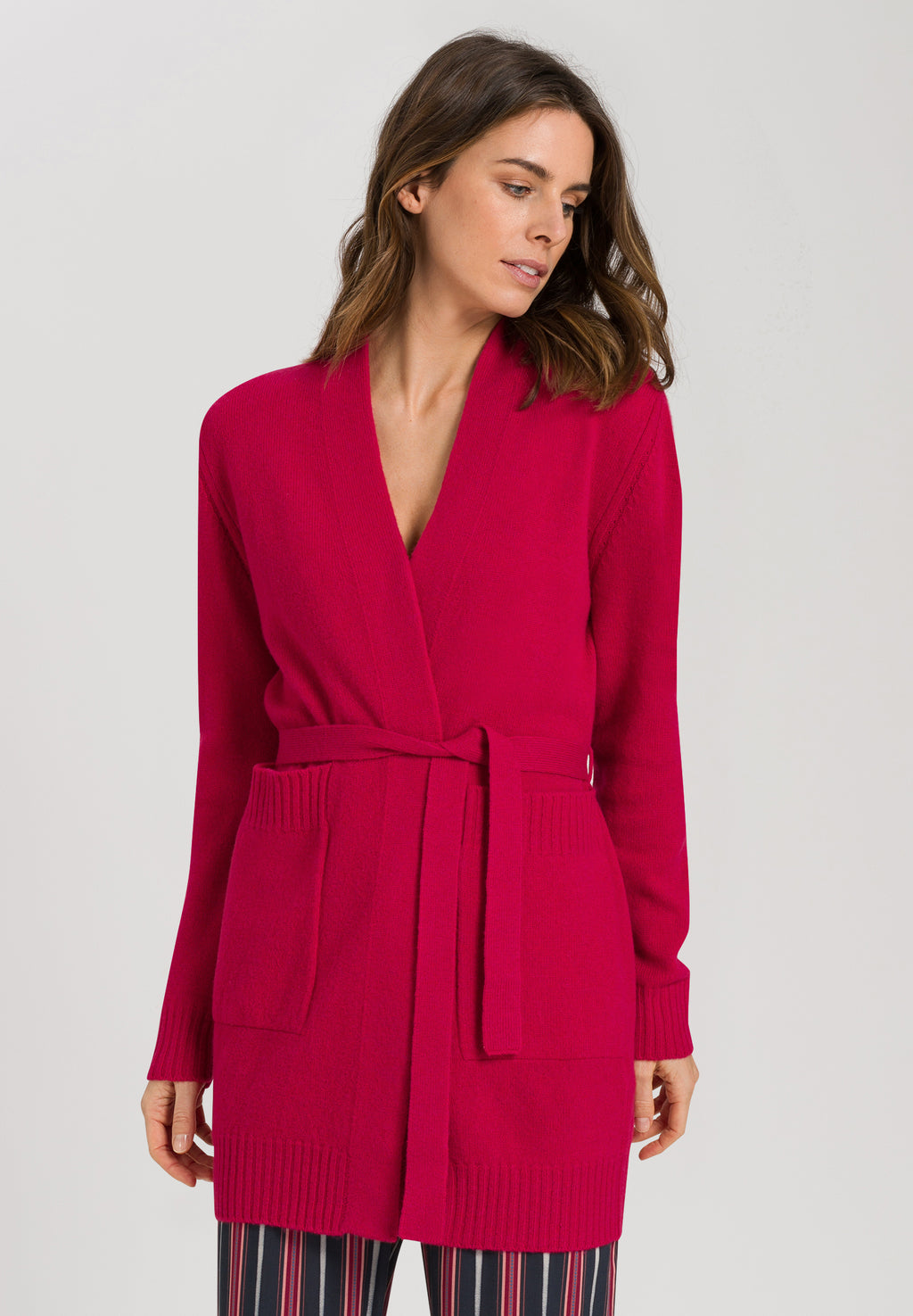 78700 Knits Belted Cardigan - 2310 Pink Mimosa