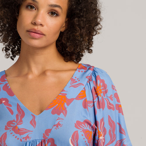 78727 Sunny Vibes 3/4 Sleeve Shirt - 2368 Vivid Flowers