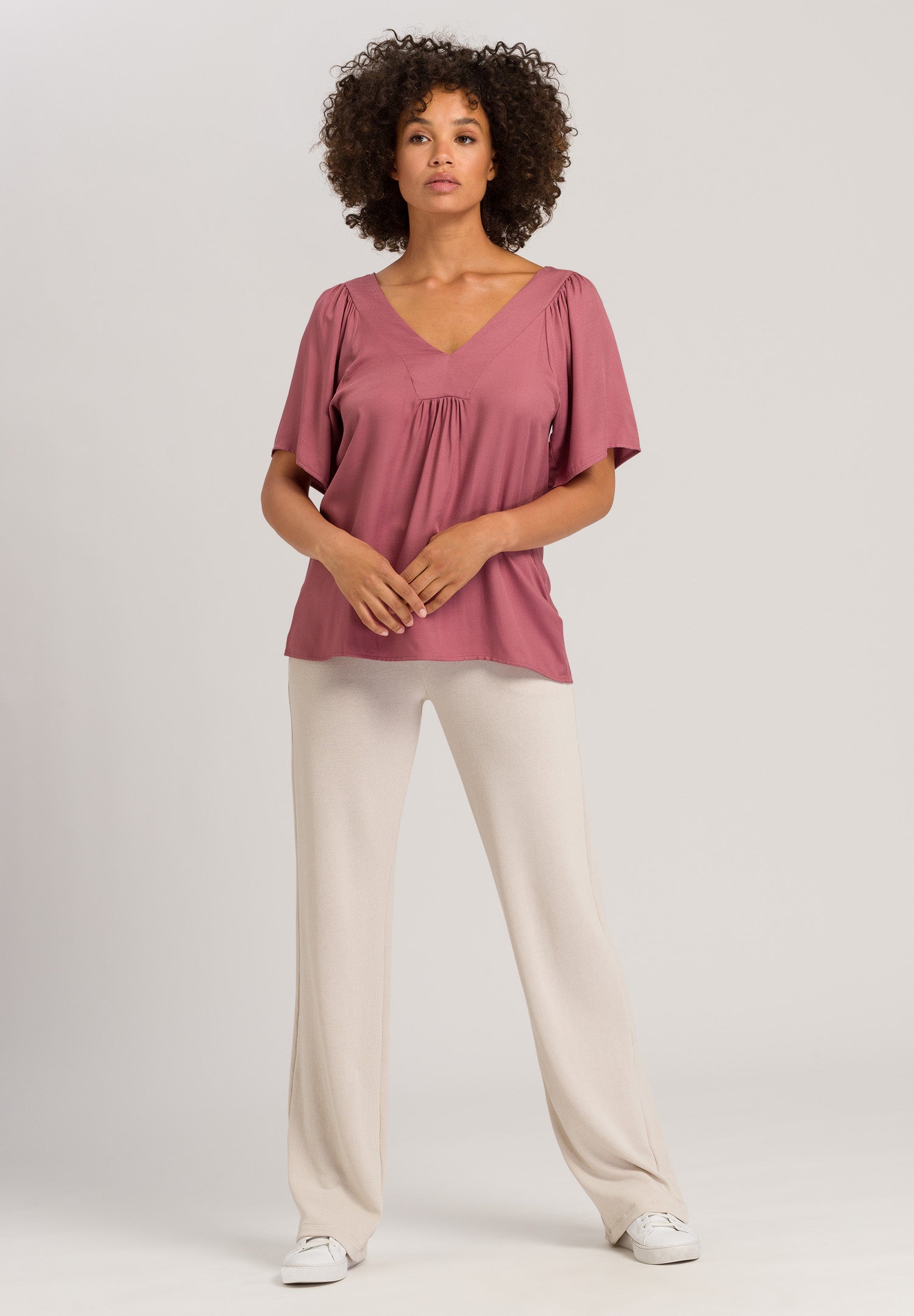 78727 Sunny Vibes 3/4 Sleeve Shirt - 2425 Rosewood