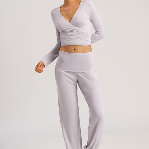 78800 Yoga L/Slv Wrap Shirt - 2461 Lilac Marble