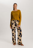 Summer Knits Relaxed Linen Blend Round Neck Top | Golden Cumin 78878-2803