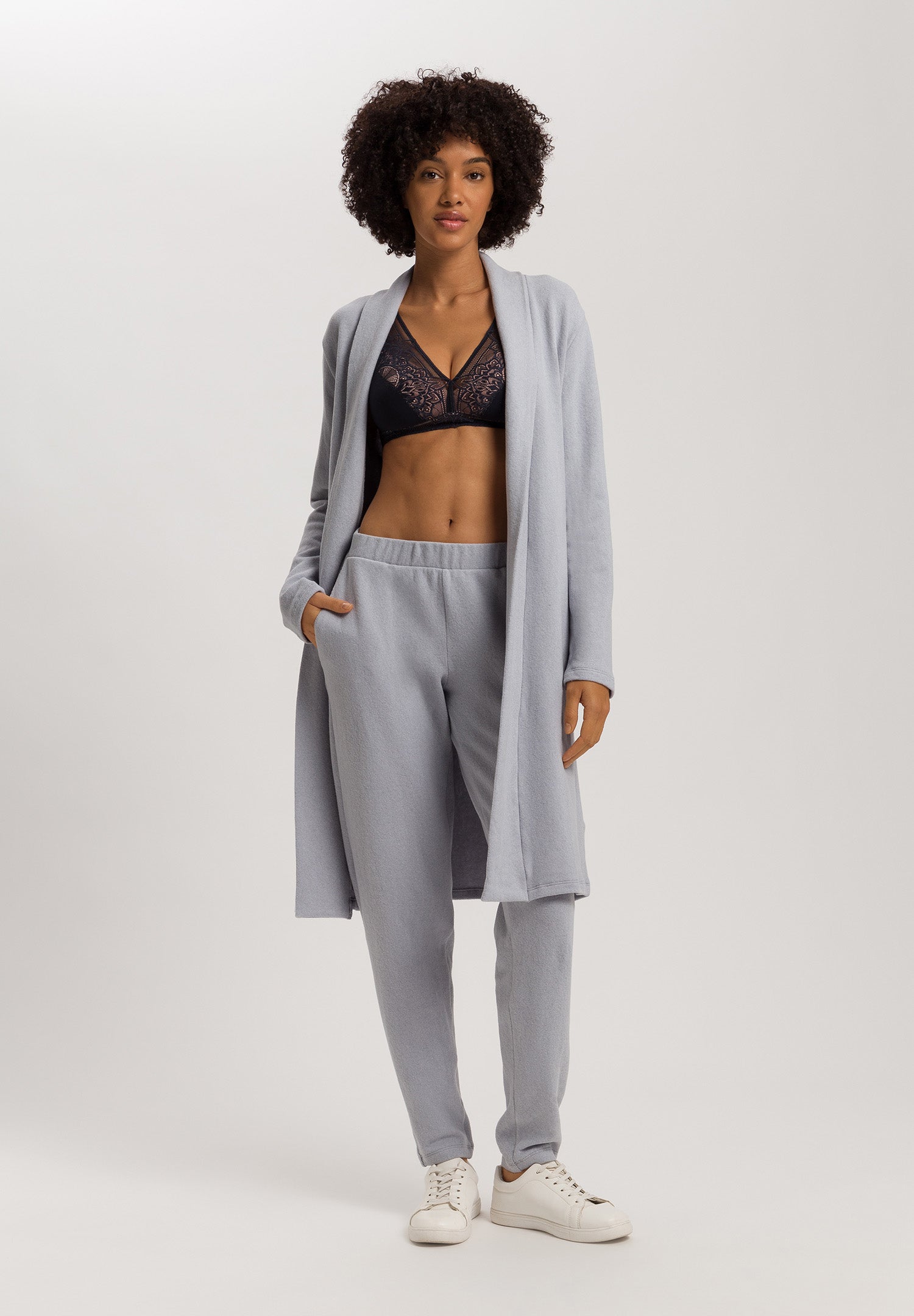Easy Wear Recycled Cotton Blend Robe | Moonstone 78894-3058