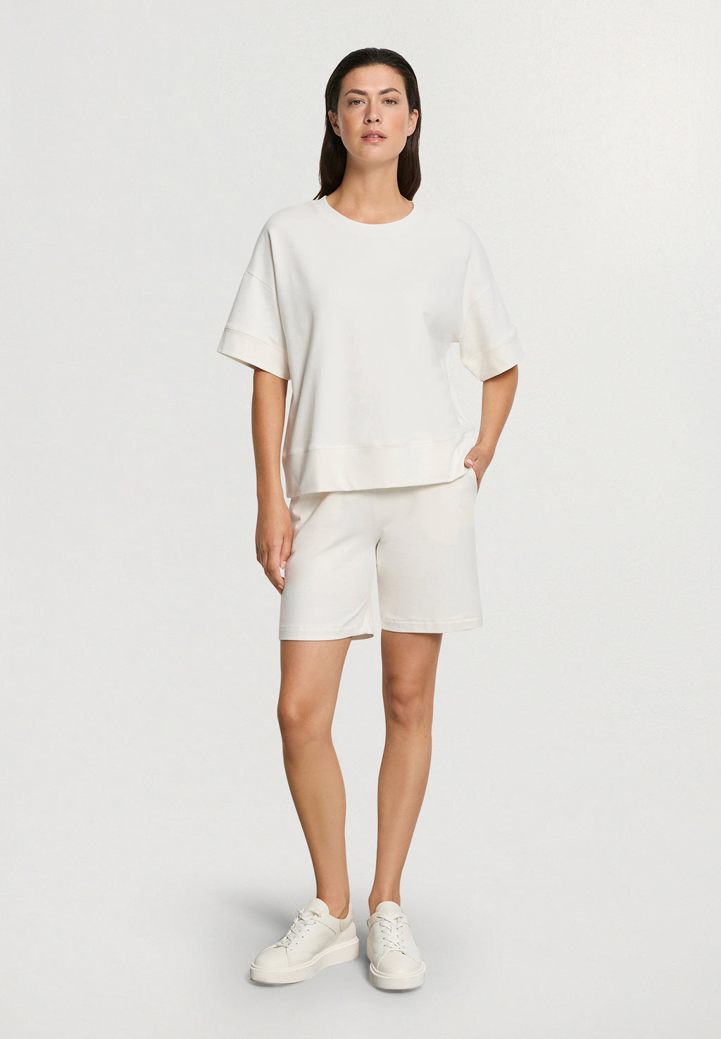 Natural Living S/Slv Sweatshirt | Misty White 78896-2123