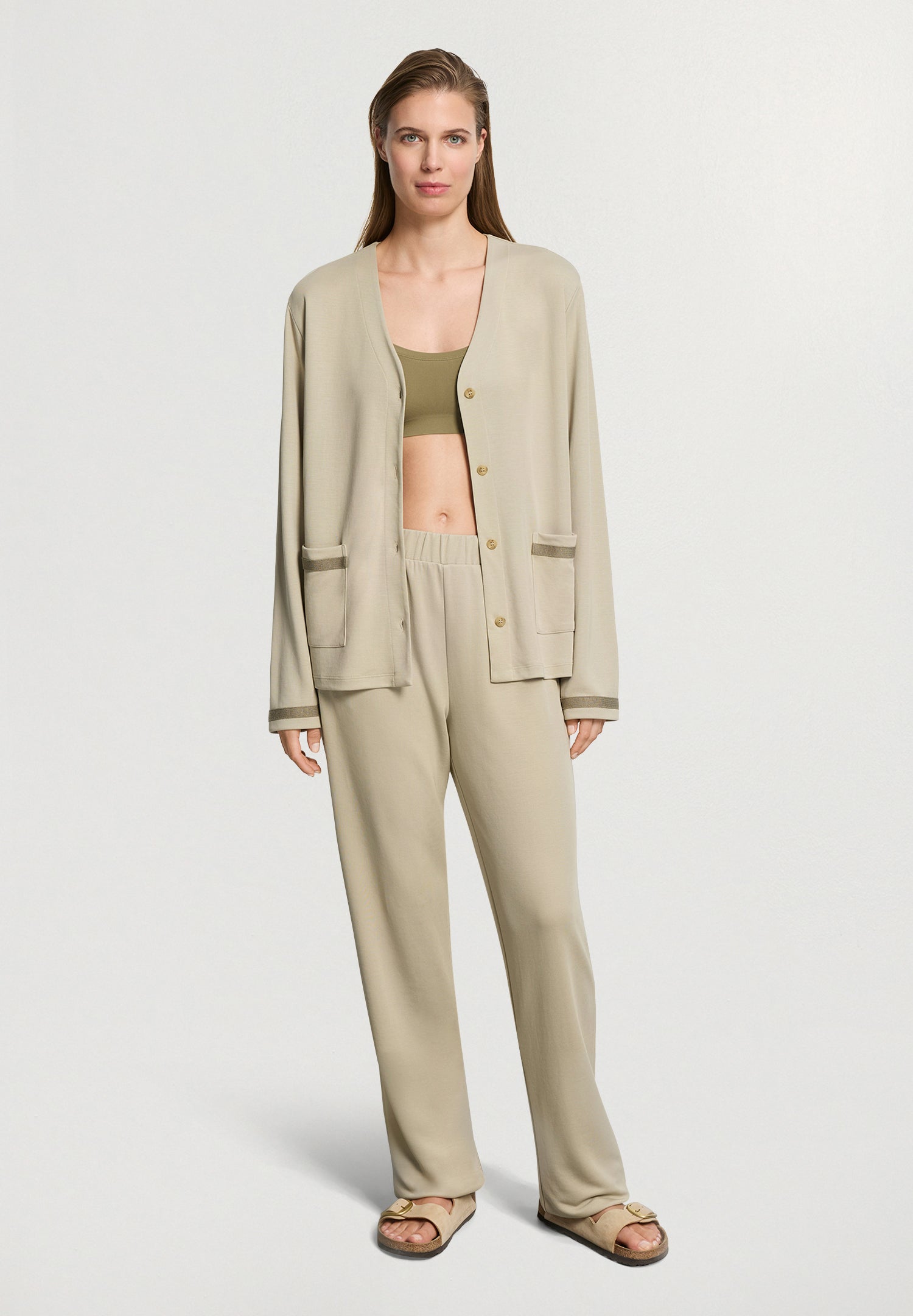 Pure Comfort Cardigan | Olive Stem 78902-2661